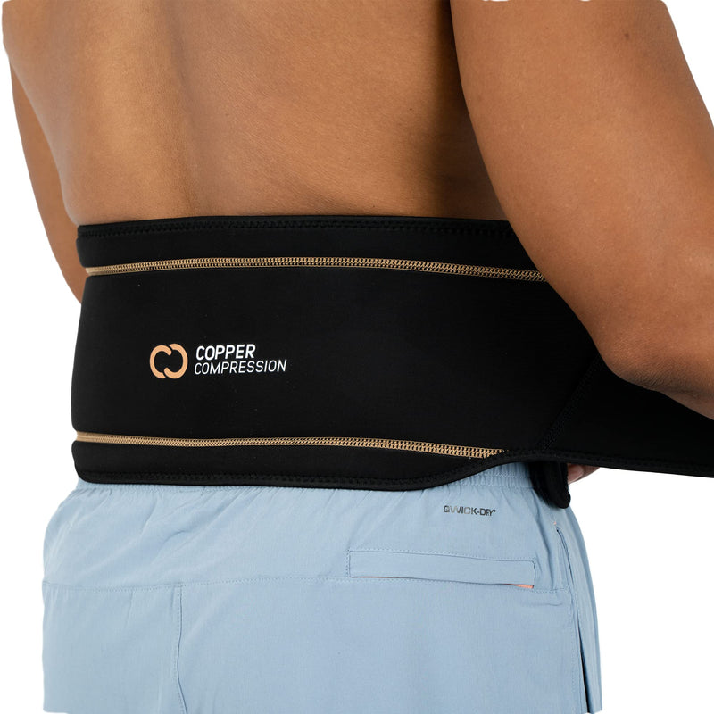 Copper Compression Back Brace - Copper Infused Lower Lumbar Support Belt. Relief for Muscle & Ligament Strain, Arthritis, Osteoporosis, Hernia, Ruptured Disc, Sciatica, Scoliosis - Fits Men & Women Small/Medium (Pack of 1) - NewNest Australia