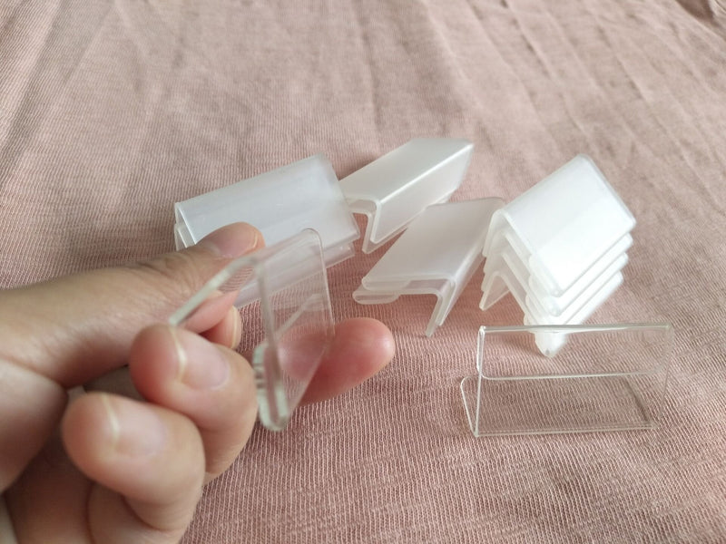 RUIXUAN Set of 30PCS Mini Sign Display Holder, L Shape Clear Acrylic Price Card Tag Label Stand , Counter Top Stand 4x2cm - NewNest Australia