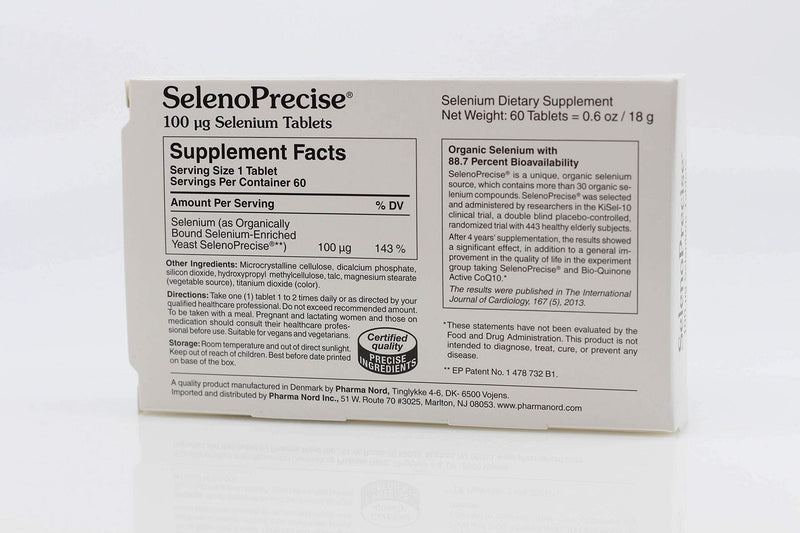 SelenoPrecise | Guaranteed 88.7% Absorption | World's Only Pharmaceutical-Grade Organic Selenium Supplement | Thyroid Support, Immune System, Prostate Protection & Heart Health | Selenium 100 mcg tabs 60 - NewNest Australia