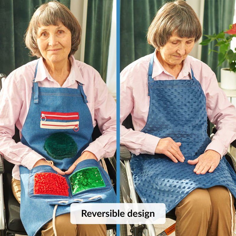 Fidget Apron for Elderly | Fidget Blanket for Dementia | Dementia Products for Elderly | Gift and Activities for Seniors with Alzheimer’s or Dementia | Sensory Fidget Toys - NewNest Australia