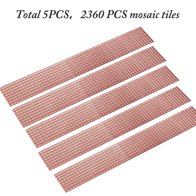 PP OPOUNT 2360 Pieces Self-Adhesive Mosaic Tiles, 5 x 5 mm Rose-Gold Mosaic Tiles, Real Glass Mirror Mosaic for DIY Craft Decoration Indoor, Card Making, Scrapbooking, Disco Ball and Art Collage - NewNest Australia