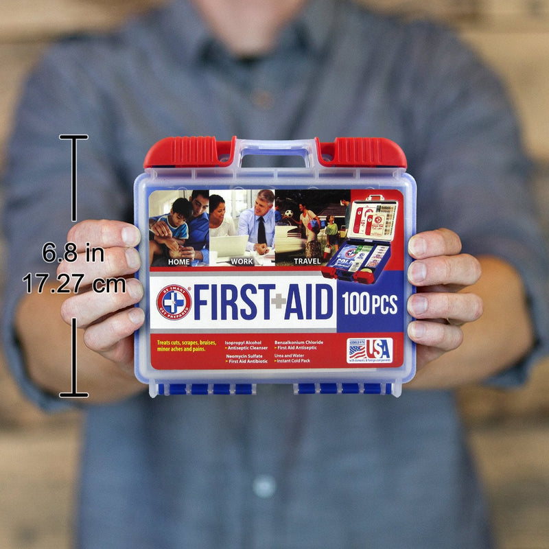 Be Smart Get Prepared 100 Piece First Aid Kit: Clean, Treat, Protect Minor Cuts, Scrapes. Home, Office, Car, School, Business, Travel, Emergency, Survival, Hunting, Outdoor, Camping & Sports - NewNest Australia