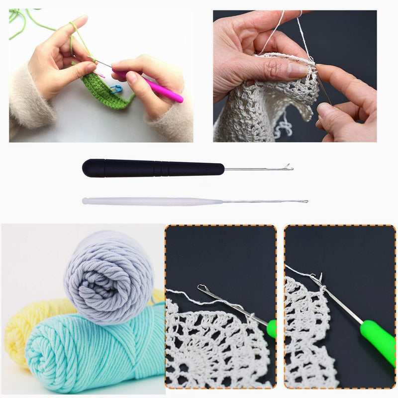 Pack of 5 Different Sizes Latch Hook Crochet Needle Hook Tools for Braid Hair, Scarf Carpet Making and Other Crafts - NewNest Australia
