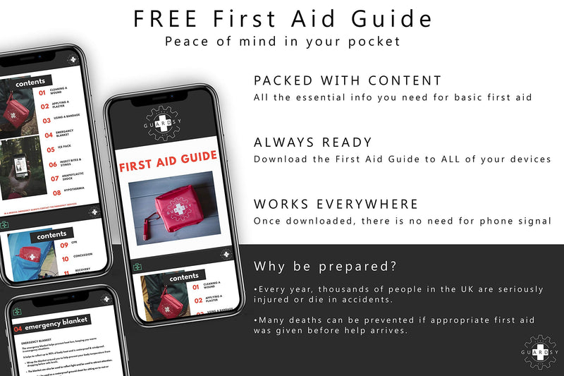 Guardsy Mini First Aid Kit | Compact Small Medical Emergency Survival Kit perfect for Car, Travel, Hiking, Camping, Outdoor, Cycling, Running, Home, Vehicle, Sports. With Digital First Aid Guide app - NewNest Australia