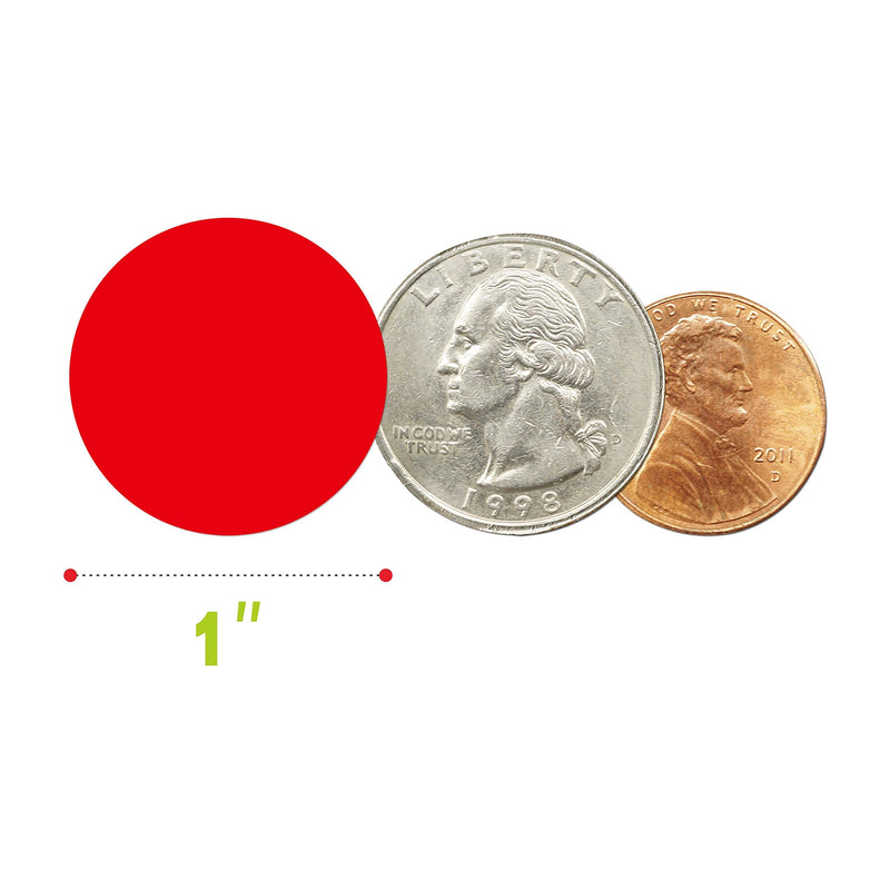 1500 PCS Red Round Color Coding Circle Dots Inventory Stickers Labels with Perforation Line in Roll (Each Measures 1" in Diameter) 1" - NewNest Australia