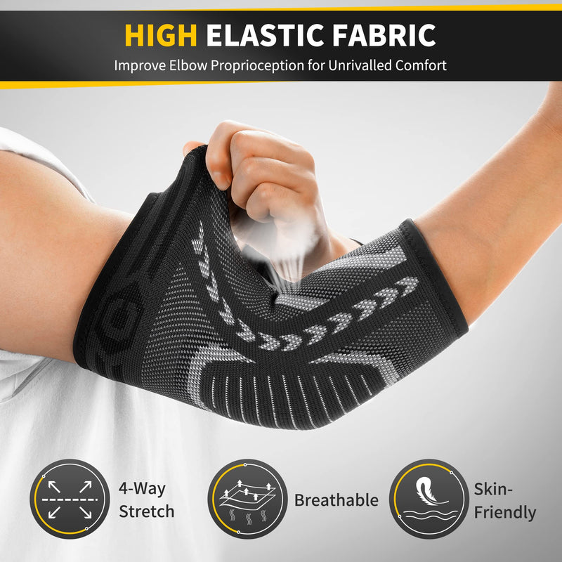 CAMBIVO Elbow Support for Men & Women 1 Pair, Tennis Elbow Sleeves for Weightlifting, Arm Compression Sleeves Elbow Brace for Tennis/Golfers Elbow, Sports Protection and Pain Relief XL - NewNest Australia