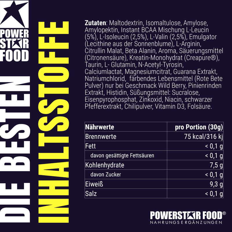 Powerstar Kick'N'Rush Juicy Orange 600 G Pre-Workout Booster For Football & Other Ball Sports, Made In Germany, Fitness Powder With Electrolytes & Caffeine, Energy & Endurance In Training - NewNest Australia