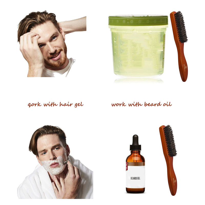 VinBee Beard Brush Boar Bristle Hair Brush Beard Brush for Men Facial Hair - Straightens & Promotes Beard Growth, Works with Natural Beard Oil & Beard Styling Balm to Soften Beard Red - NewNest Australia