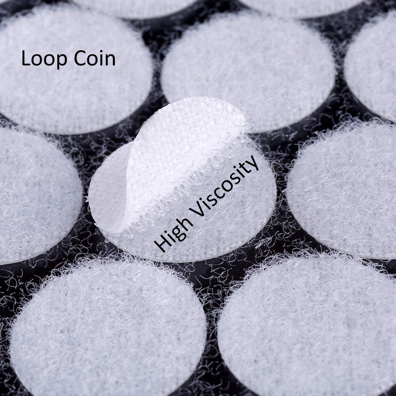 640pcs 3/4" (20mm) Diameter White Sticky Back Coins Hook and Loop Self Adhesive Dots Tapes (640) 640 - NewNest Australia