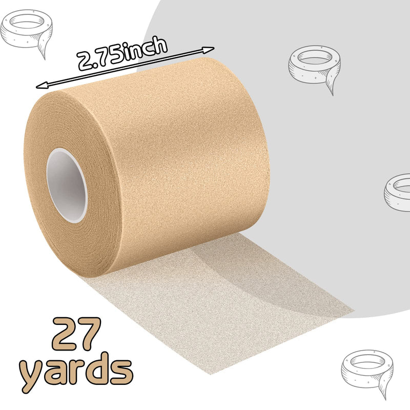 3 Pieces Athletic Pre Wrap Tape for Hair Foam Underwrap Tape Sports Pre-wrap Athletic Tape Underwrap for Hair Ankle Wrists Knees Sports 2.75 Inch by 30 Yards (Beige) Beige - NewNest Australia