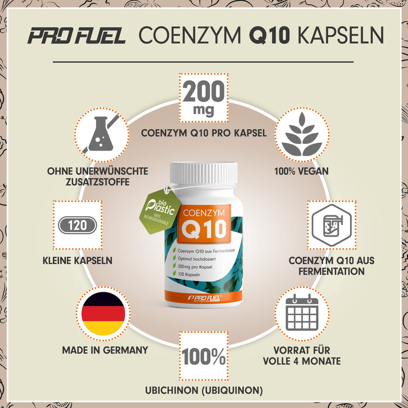 Q10 Capsules High Dose 120 X With 200 Mg Coenzyme Q10 Per Capsule - High-Quality (Vegan) From Fermentation - No Unwanted Additives - Laboratory Tested With Certificate - Supply For 4 Months - NewNest Australia