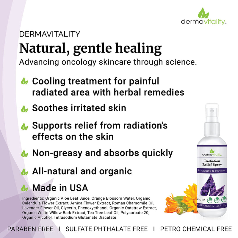 Radiation Burn Relief Spray - Calendula Based Radiation Burn Relief, Natural, Organic, Paraben, Sulfate, Pthalate and Petro Chemical Free, Plant Based Soothing Spray for Radiation Burns – 4 Ounces - NewNest Australia