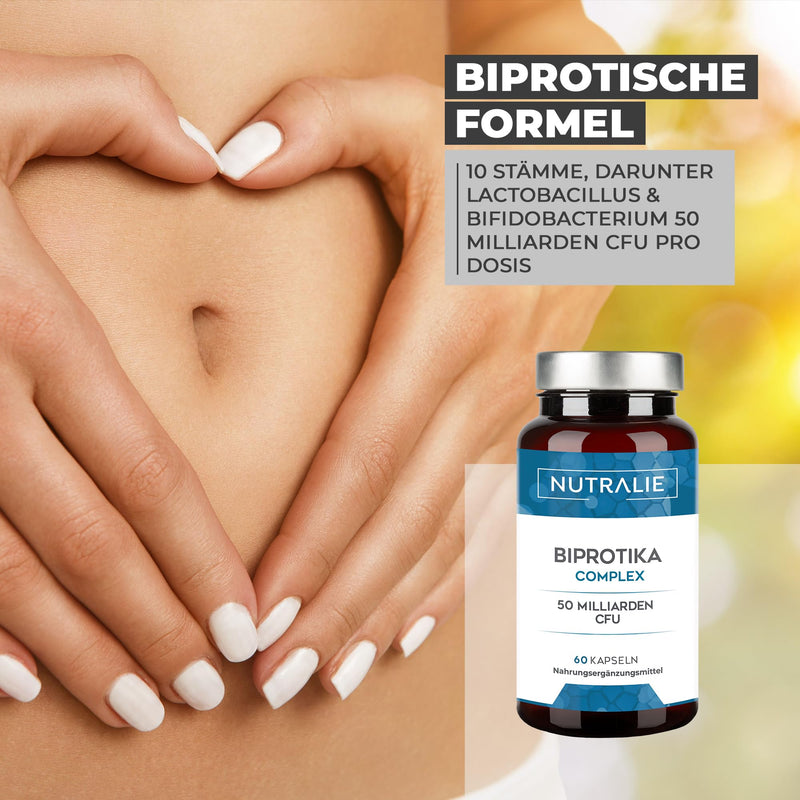Biprotics Culture Complex 50 billion CFU per dose | 10 tribes | 60 gastro-resistant capsules for better absorption | Nutralie - NewNest Australia