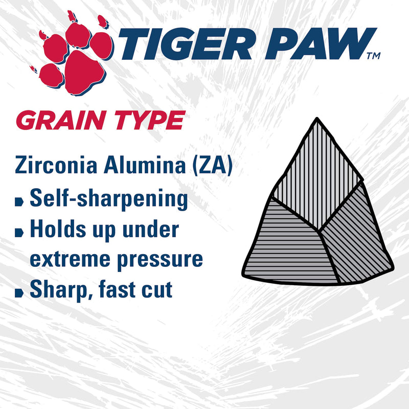 Weiler 51104 4" Tiger Paw Abrasive Flap Disc, Conical (Ty29), Phenolic Backing, 40Z, 5/8" Arbor Hole, Made in the USA 40 Grit - NewNest Australia