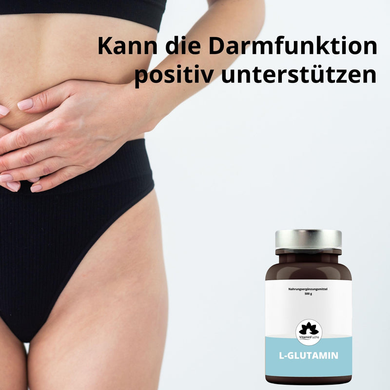 500 G L-Glutamine High Dose - Pure Powder Without Additives - L-Glutamine With Over 99.9% Purity - Pure L-Glutamine Powder Laboratory Tested & Vegan - Vitaminfuchs - Made In Germany - NewNest Australia