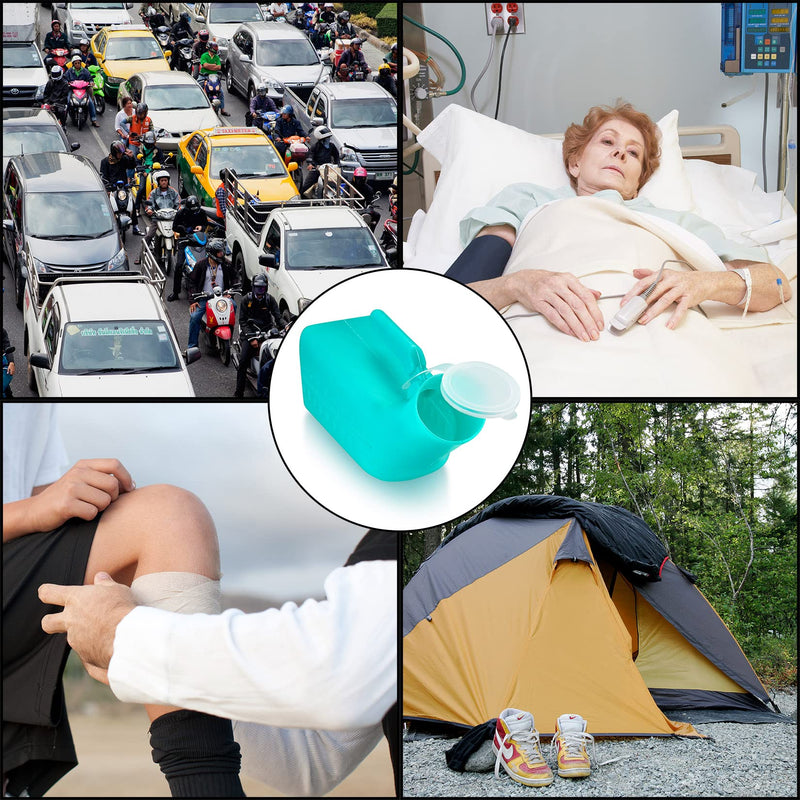 2 Pcs 1000Ml Urine Bottles For Men, Portable Men Urinal Bottle Bed Bottle For Male Urine Catcher Bottle With Screw Cap For Travel Emergency Bed Camping With 1 X Cleaning Brush - NewNest Australia