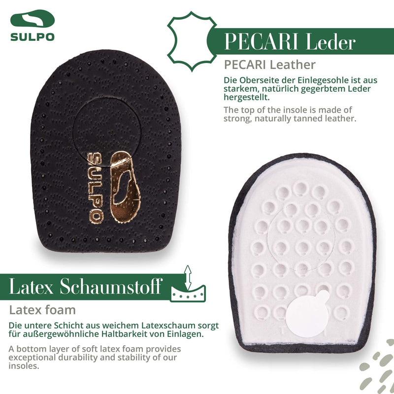 SULPO 2 pairs of heel spur heel cushions - insoles for shoes - heel spur insoles made of leather and latex foam - pain relief - Achilles tendon insoles - heel cushion for men and women black heel spur 35-41 - NewNest Australia