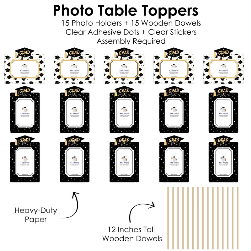 Big Dot of Happiness Goodbye High School, Hello College - Graduation Party Picture Centerpiece Sticks - Photo Table Toppers - 15 Pieces - NewNest Australia