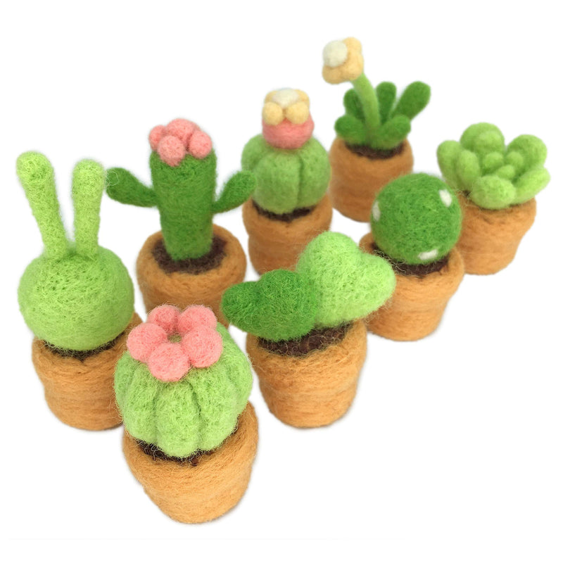 Truslin - DIY Needle Felting Succulents Kit Cactus Kit Great for Arts and Crafts Easy for Beginners, Make 8 Wool Pots and Succulents Kit, 8 in 1 Succulents Kit Succulents 8 in 1 kit - NewNest Australia
