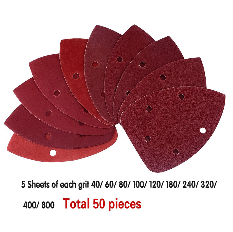 AUSTOR 50 Pieces Mouse Sanding Pads Detail Sander Sandpaper Sanding Paper Sheets Hook and Loop Assorted 40/60/ 80/100/ 120/180/ 240/320/ 400/800 Grits Original version - NewNest Australia