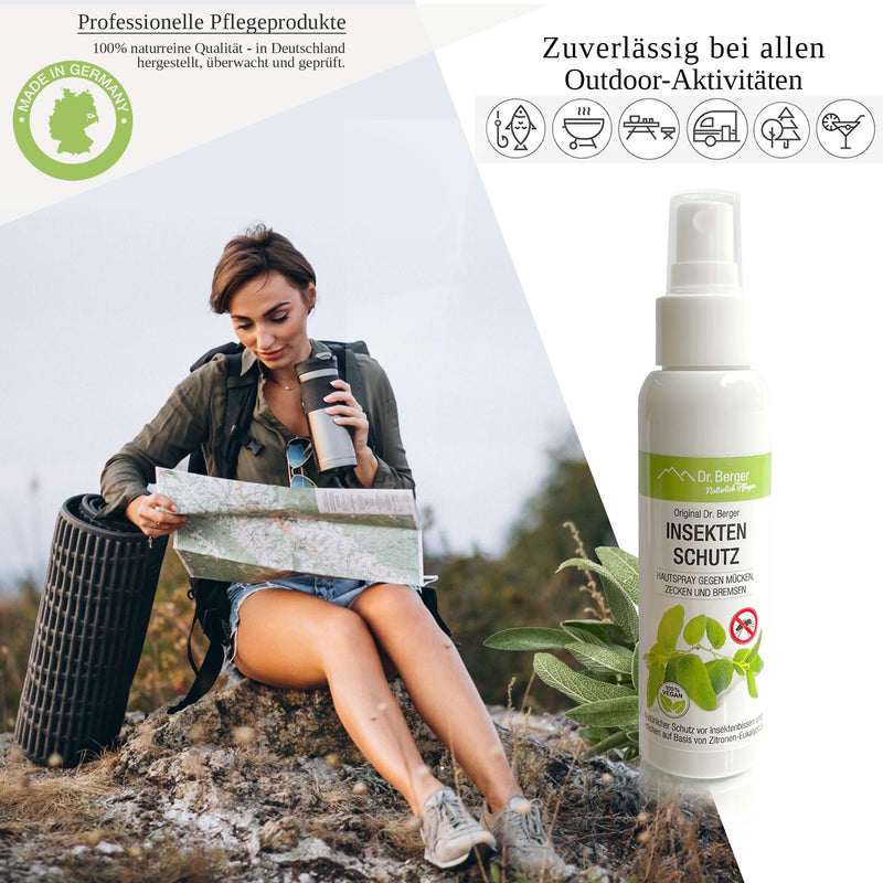 𝗗𝗿. 𝗕𝗲𝗿𝗴𝗲𝗿 Insect repellent [VEGAN] mosquito repellent | Protection against ticks, mosquitoes, gnats, horseflies | Skin spray also suitable for children - natural protection against mosquito bites - NewNest Australia