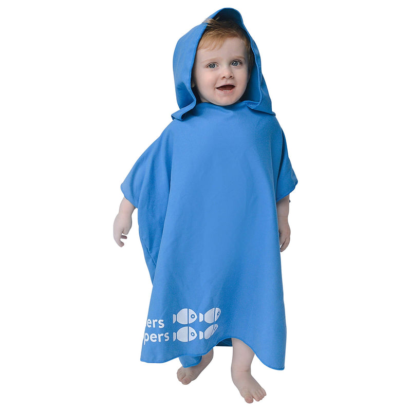 Tiddlers & Nippers Kids Microfibre Hooded Towel/Poncho | Colours: Blue/Pink/Grey Lightweight, Super Absorbent Microfiber & Quick Drying | Ideal For Beach, Pool, Holidays & Travel (Blue, 2-5 Years) - NewNest Australia