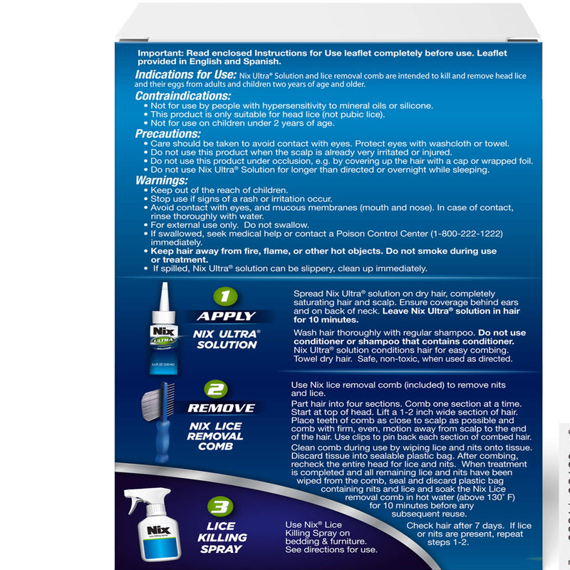 Nix Ultra Lice Removal Kit | Kills Super Lice & Eggs | Includes Lice Removal Comb and Control Spray - NewNest Australia