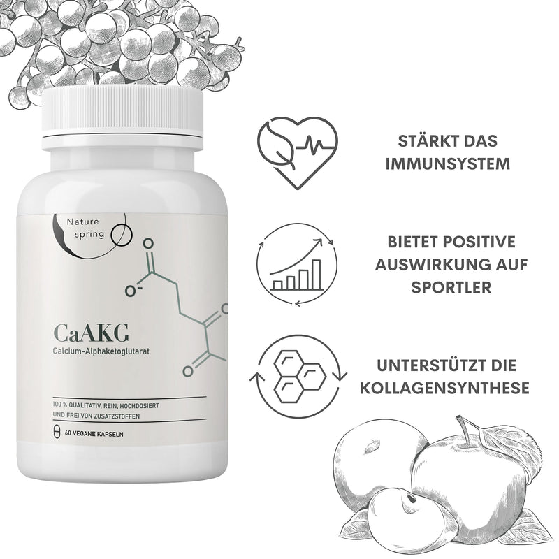 Nature Spring Caakg | Calcium Alphaketoglutarate | 60 Capsules | High Dose | 1000Mg | Caakg In The Best Quality Without Additives | Laboratory Tested In Germany - NewNest Australia