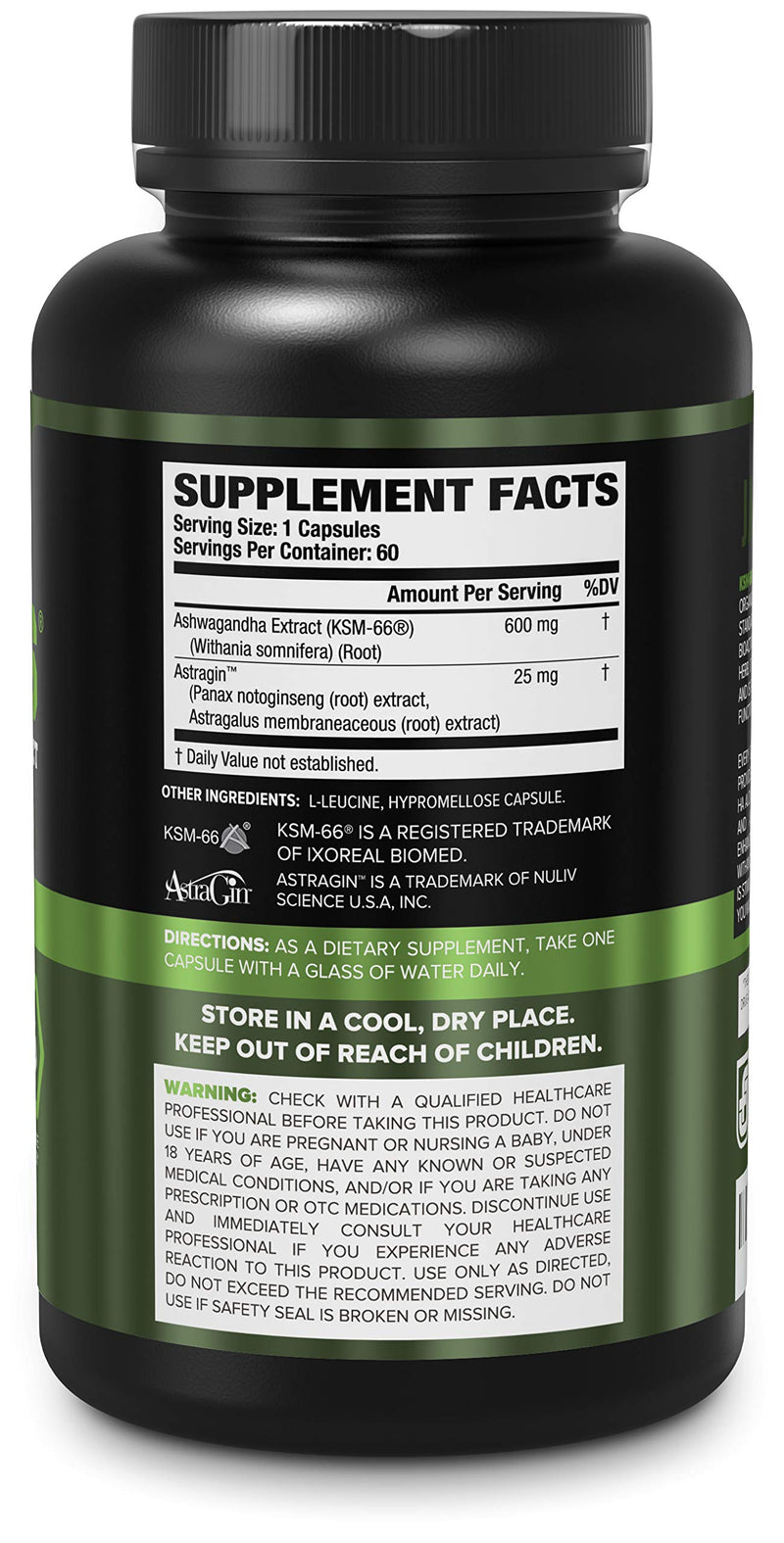 Ashwagandha Root Extract (KSM-66 Ashwagandha) w/ 5% Withanolides - Supplement for Natural Stress Relief, Cognitive Function, Vitality, and Mood Support - 60 Veggie Capsules - NewNest Australia