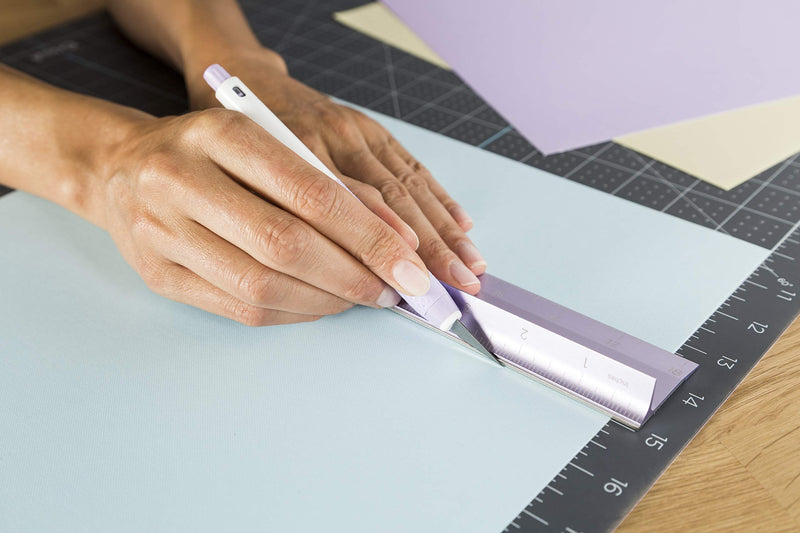 Cricut Metal Ruler - Safety Cutting Ruler for Use with Rotary Cutters, Cricut TrueControl knife, Xacto knife - Great For Quilting, Scrapbooking, Crafting and Paper Cutting - 18", [Lilac] - NewNest Australia