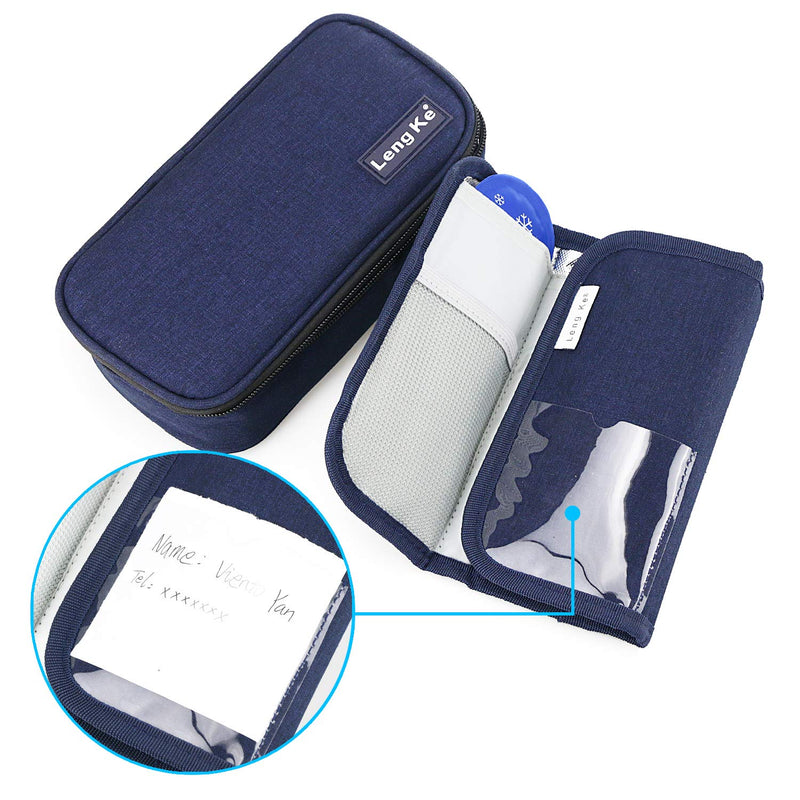 YOUSHARES Insulin Travel Case - Insulated Medication Cooler Travel Bag for Diabetic Insulin Pen and Vials Storage with 2 Cooling Ice Packs (Blue) Case Blue - NewNest Australia