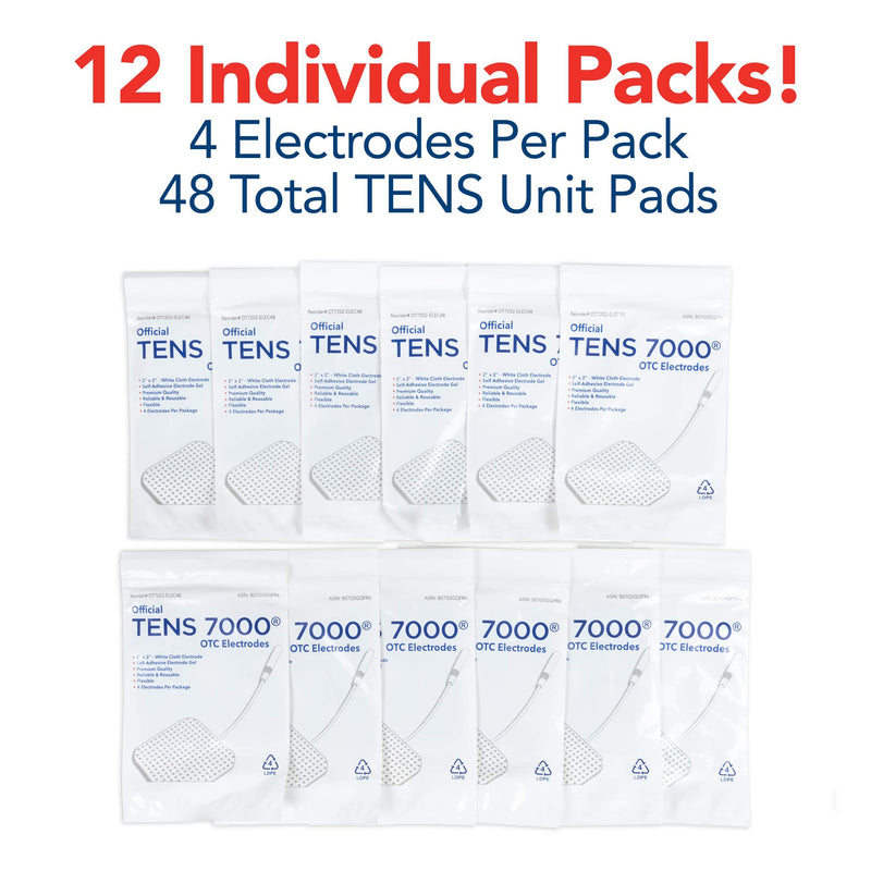 TENS 7000 Official TENS Unit Replacement Pads - 48 Pack, Premium Quality OTC TENS Unit Pads, 2" X 2" - Compatible with Most TENS Machines, Replacement Electrodes Value Pack - NewNest Australia
