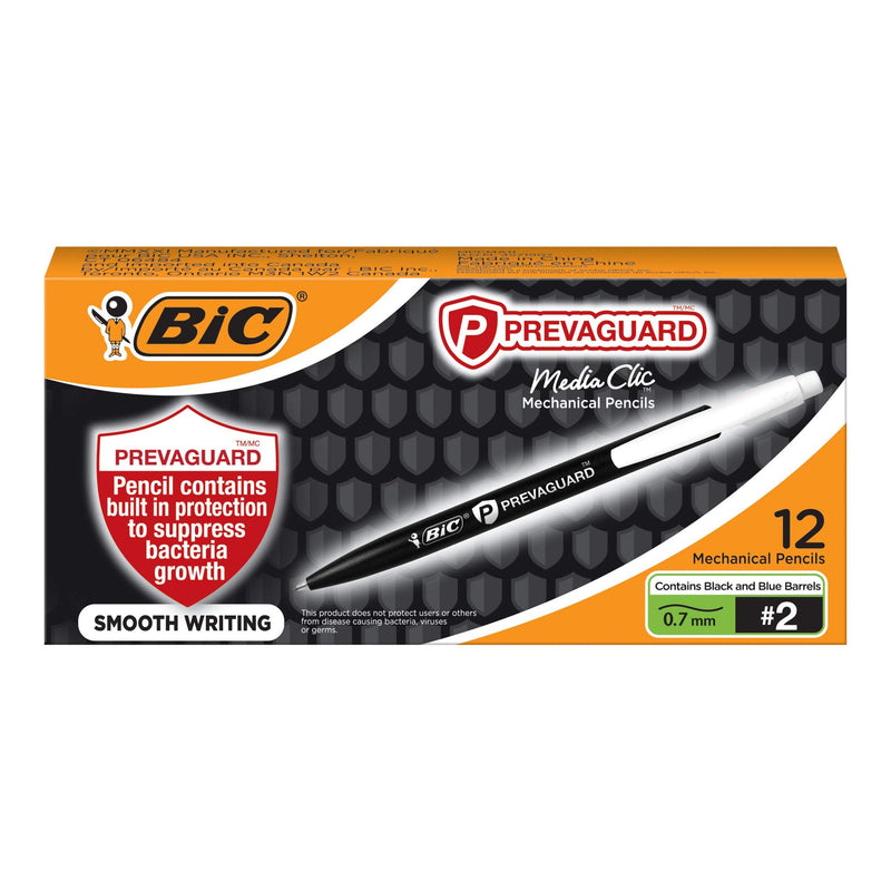 BIC PrevaGuard Media Clic #2 Mechanical Pencil, Medium Point (0.7mm), 12-Count, Smooth Writing, Contains Built-In Protection on the Pencil - NewNest Australia