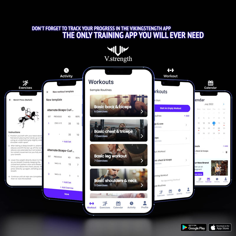 Vikingstrength Wrist Brace Support for Weight lifting, Crossfit, Bodybuilding and Fitness. Premium Quality Wrist Wraps for Pain relief and Recovery. Wrist Strap + V-Strength Workout App - NewNest Australia