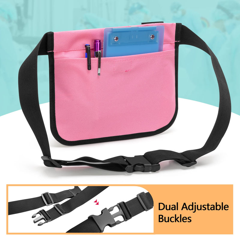 Damero Nurse Fanny Pack with Stethoscope Holder and Multiple Compartments, Nurse Waist Bag Vet Pouch, Nursing Organizer Belt Medical Gear Hip Bag for Bandage Scissors and Other Supplies,Pink Pink - NewNest Australia