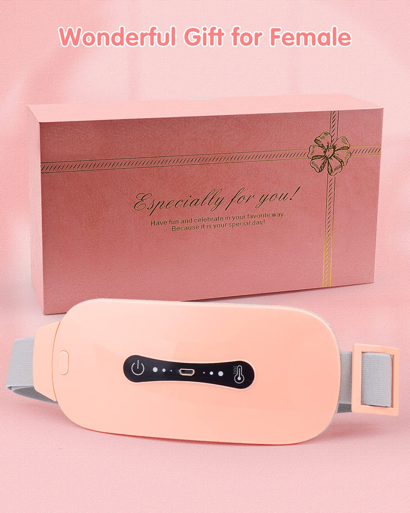 Pain Relief Heating Pad, Period Heating Belt & Menstrual Cramp Massager with 3 Heat Levels & 3 Massages Modes Rechargable Electric Fast Warming Belly Belt, Gifts for Women Lady & Girl, Pink - NewNest Australia