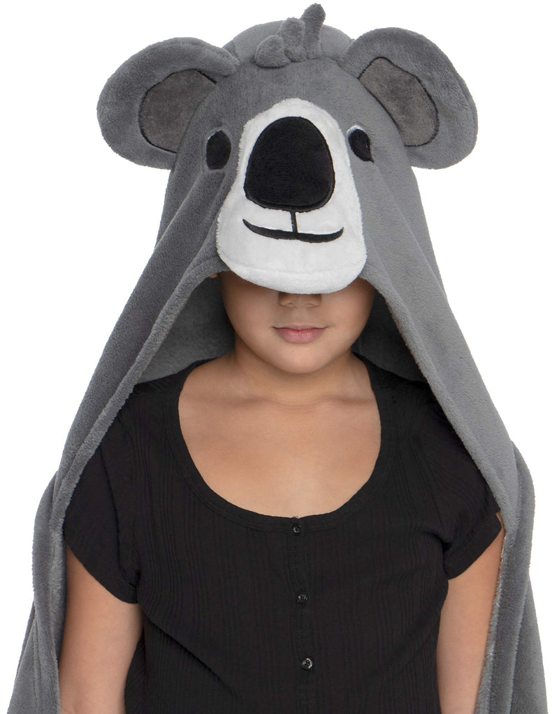 NewNest Australia - Funziez! Hooded Koala Plush Blanket - Wearable Throw for Kids - Unisex Children's Blanket 1 Grey 