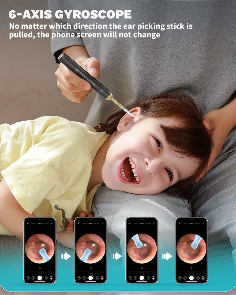 KAUGIC Ear Wax Removal Tool Camera - Premium Ear Cleaner with Camera with 6-axis Gyroscope 350mAh Battery, Otoscope Wireless with 1080P 500W HD Waterproof, Ear Camera for iPhone, Android - NewNest Australia