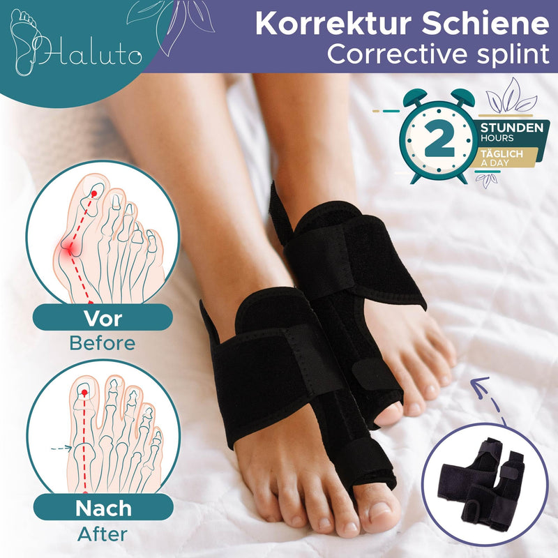 HALUTO 6-in-1 SET Hallux Valgus Correction - Hallux Valgus Splint - Hallux Valgus Bandage - Toe Separator Hallux Valgus with Bunion Protection - Hallux Valgus Socks - Hallux Valgus Belt Training Band One Size - NewNest Australia
