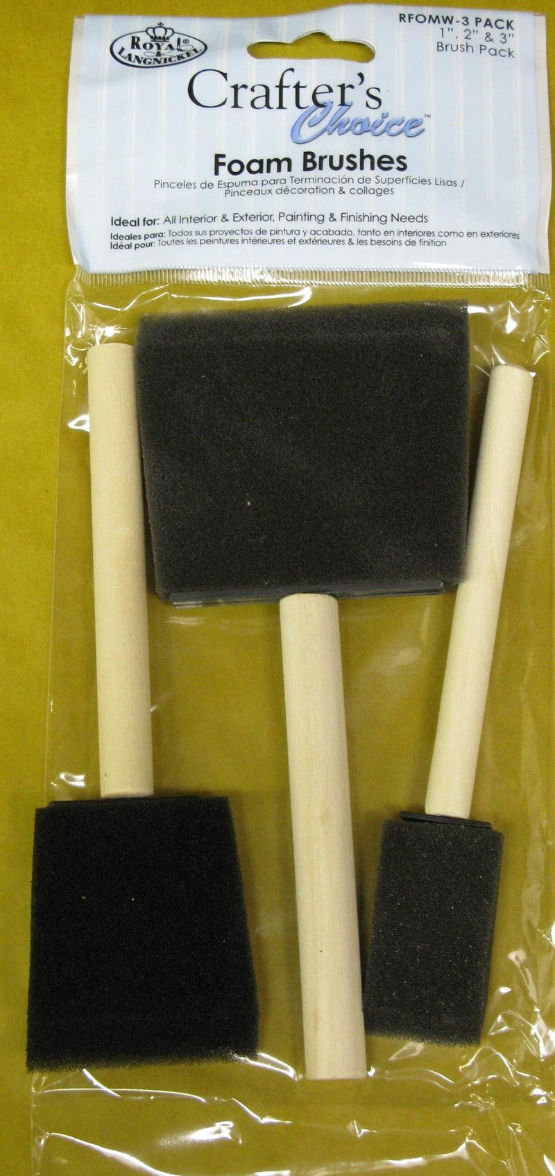 ROYAL BRUSH RFOMW-3P Foam Brush, 3-Pack Darkassorted, 1", 2" & 3" 1", 2" & 3" - NewNest Australia