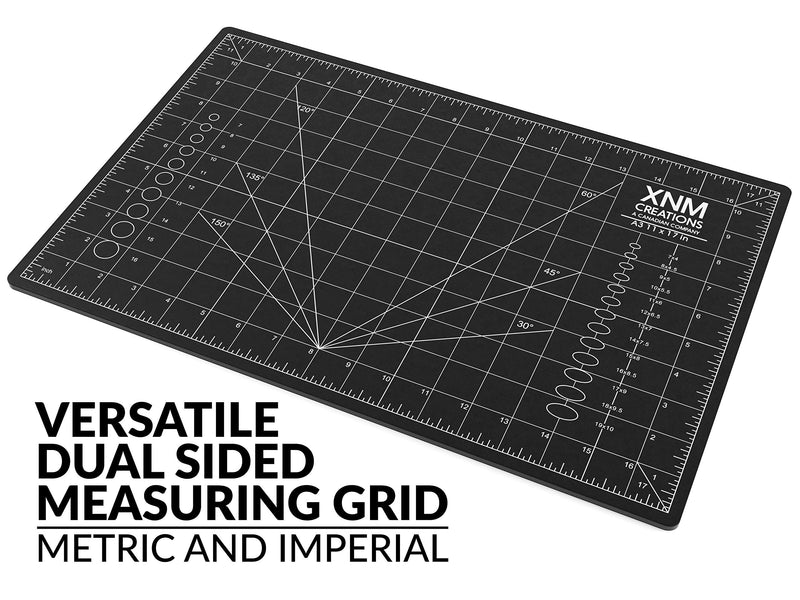XNM Creations Premium Self Healing Cutting Mat - 12 Inches by 18 inches - A3 , 3 Layer Quality PVC Construction - Dual Sided, Imperial and Metric Grid Lines - Perfect for Cutting, Sewing, and Crafts 12 x 18 - NewNest Australia