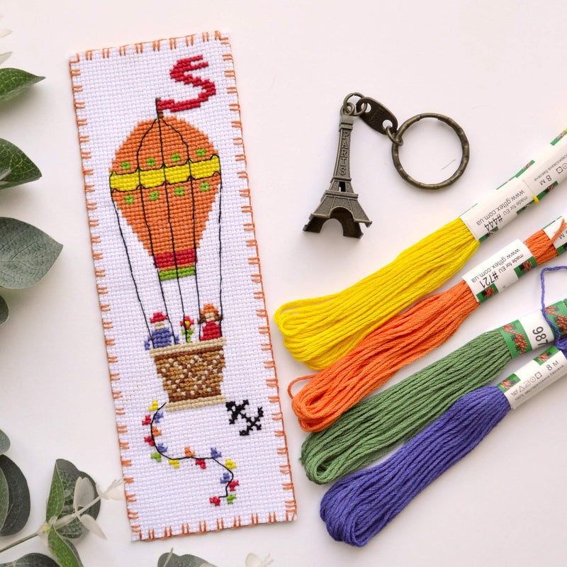 Counted Cross Stitch Kit - DIY Kits for Adult Or Kids - Funny Embroidery Bookmark - Easy to Use - Craft Collection - Air Balloon - NewNest Australia