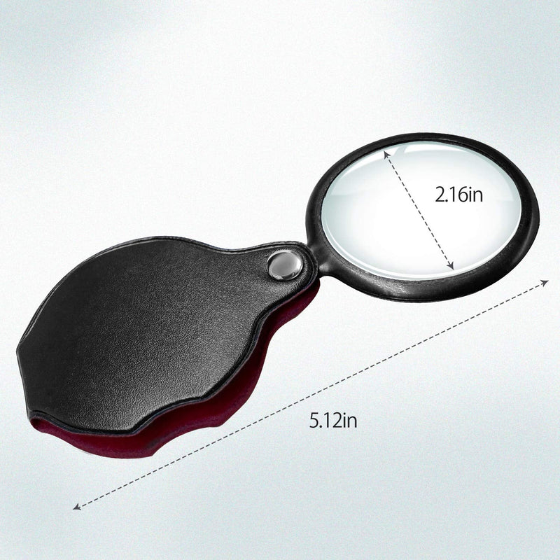 Wapodeai 2pcs 10x Small Pocket Magnify Glass Premium Folding Mini Magnifying Glass with Rotating Protective Sheath, Apply to Reading, Science, Jewelry, Hobbies, Books, 1.96in - NewNest Australia