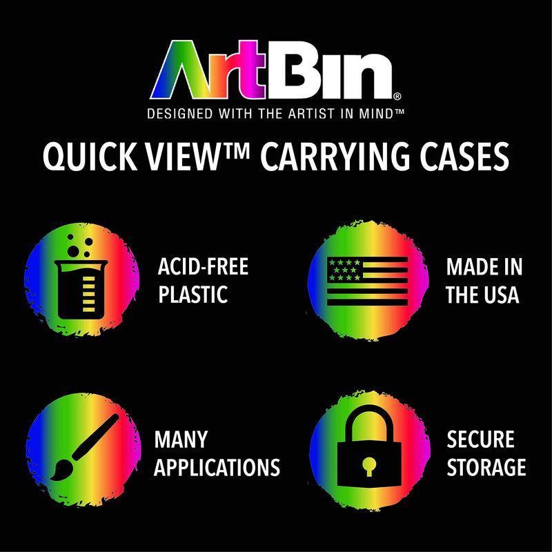 ArtBin 6972AB 10 inch Quick View Deep Base Carrying, Portable Art & Craft Organizer with Handle, [1] Plastic Storage Case, Translucent, Clear 10 inch - Deep Open - NewNest Australia