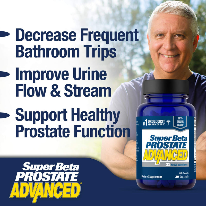 Super Beta Prostate Advanced Prostate Supplement for Men – Reduce Bathroom Trips, Promote Sleep, Support Urinary Health & Bladder Emptying. Beta Sitosterol not Saw Palmetto. (60 Caplets, 1-Bottle) - NewNest Australia