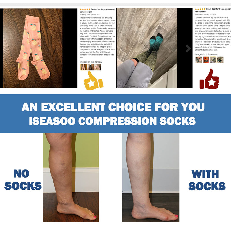 Compression Socks Women Men 4 Pairs -20-30 mmHg is Best for Medical ,Circulation,Running,Athletic,Hiking,Pregnancy 00-black-4 Pack Small-Medium - NewNest Australia