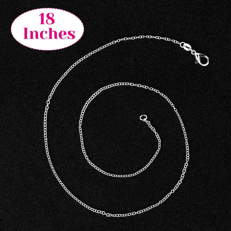 36 Pack Chain Necklace Bulk for Jewelry Making, Cridoz Necklace Jewelry Chains Silver Plated Necklace Chains for Necklace Jewelry Making, 1.2 mm (18 Inches) 18 Inches - NewNest Australia