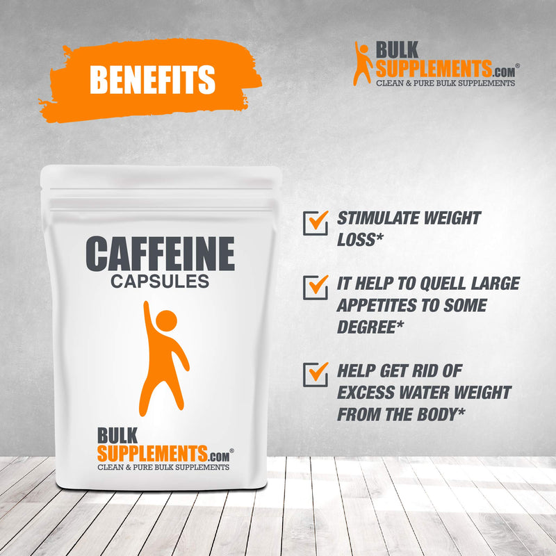 BulkSupplements.com Caffeine Capsules - Caffeine Pills - Caffeine Tablets - Caffeine Pills 200mg - Focus Supplement (300 Gelatin Capsules - 300 Servings) 300 gelatin capsules - NewNest Australia