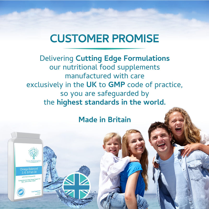 Omega Balanced 3, 6 & 9 Fish Oil 1000mg, 90 Capsules - High Strength EPA & DHA Formula derived from Fish & Flaxseed Oil with Added Vitamin E in Easy to Swallow Soft Gel Capsules - NewNest Australia