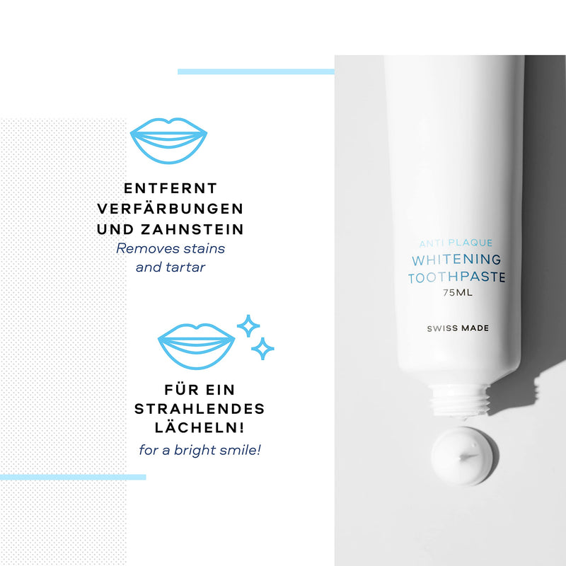 Alpine White Whitening Toothpaste Anti Plaque I Whitening Toothpaste Vegan Against Stubborn Tartar I Gentle & Whitening Toothpaste With Silica & Xylitol I Sustainable Dental Care - NewNest Australia